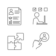 Business management linear icons set