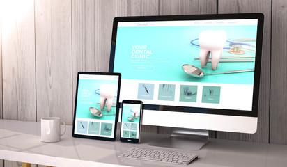 devices responsive on workspace dental clinic website design