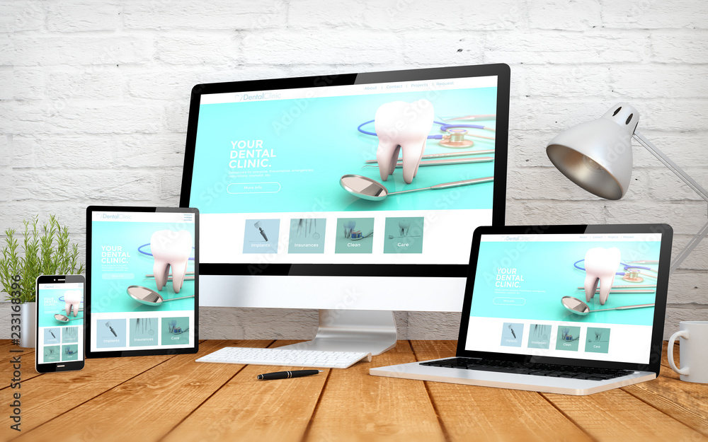 Canvas Prints dental clinic website responsive design screen multidevices