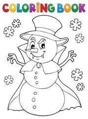 Coloring book vampire snowman theme 1
