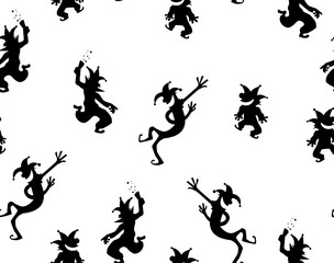 Clowns Party Black Texture Pattern