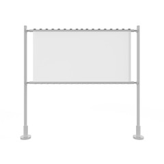Obraz premium blank advertising press wall with fabric banner template. Blank canvas banner for advertising and exhibition 3d illustration