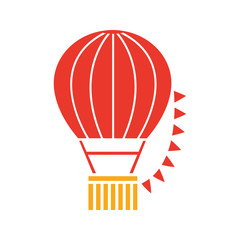 Fototapeta premium Hot air balloon festival glyph color icon
