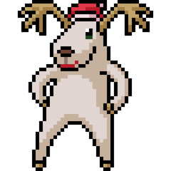 Obraz premium vector pixel art reindeer santa