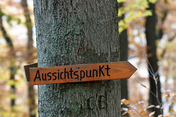 wegweiser zum damianskopf im binger wald