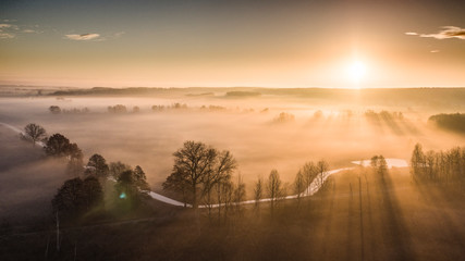 Wschód słońca w Przemkowskim Parku Krajobrazowym © Rymwid