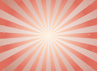 Sunlight retro faded grunge background. red and beige color burst background.