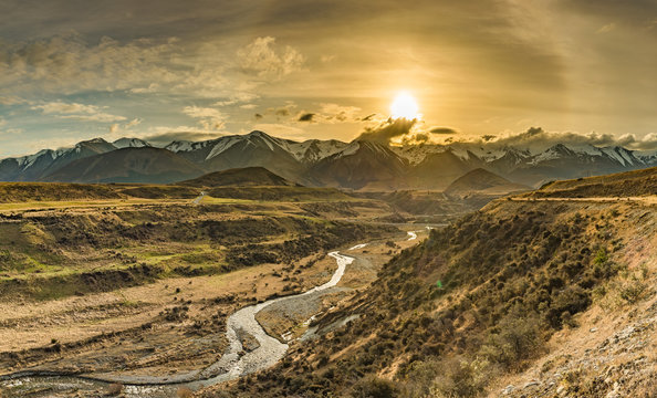 Cave Stream Scenic Reserve during sunset, South Island, New Zealand