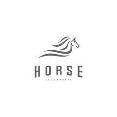 Fast speed horse logo design vector. Horse logo template