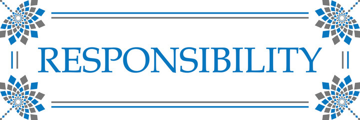 Responsibility Blue Grey Floral Horizontal 