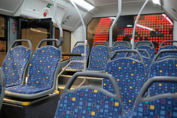 Fototapeta premium The image of the bus interior