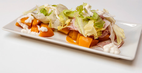 Salad surrounded by white background