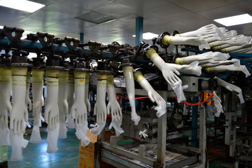 Rubber gloves production line