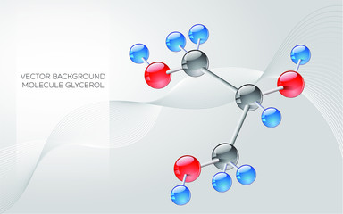 glycerine molecule on a gray background