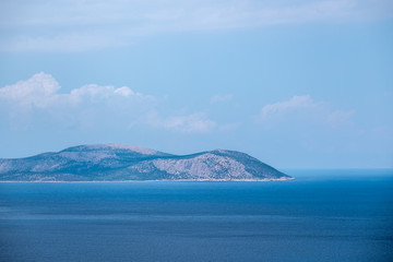Island far away in the sea in Greece