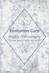 Vintage Baroque Victorian Invitation card Vector. Floral ornament decoration. Light lavender colors