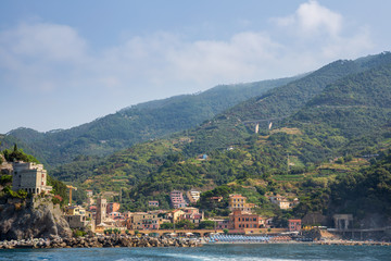 Fototapeta na wymiar View of Monterosso al Mare beach and coastline