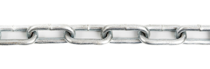 Metal chain on isolated white background
