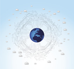 Obraz premium Abstract Connection of Cloud Computing