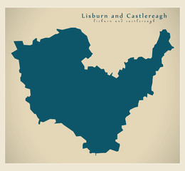 Lisburn and Castlereagh district map of Northern Ireland