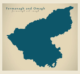 Fermanagh and Omagh district map of Northern Ireland
