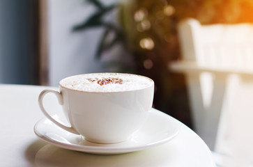Coffee cup in coffee shop