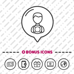 People with Lifebuoy Icon thin line Bonus Icons. Eps10 Vector.