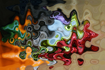 Unusual bright colorful abstraction. Twisting and wave. Spot illustration.