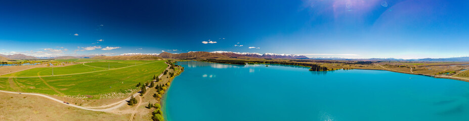 Lake Ruataniwha, New Zealand, South Island, water reflections