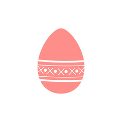 Easter egg with patterns. Isolated on a white