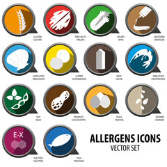 Colorful allergens icon for menus