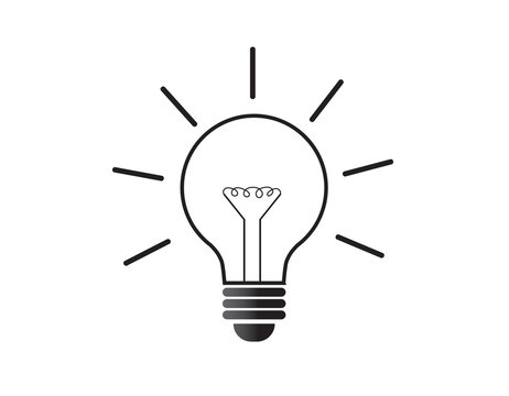 Lamp icon. light bulb icon on white background 
