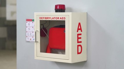 Defibrillator in 4k slow motion 60fps