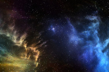 Night sky with stars and nebula