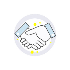 Icon of the handshake. Symbol of agreement and cooperation in business.