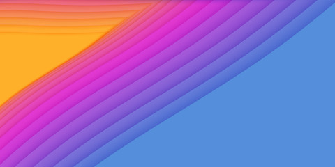 Vector 3D abstract background with paper cut shape. Colorful carving art. Paper craft Antelope canyon landscape with gradient colors. Minimalistic design for business presentations, flyers.