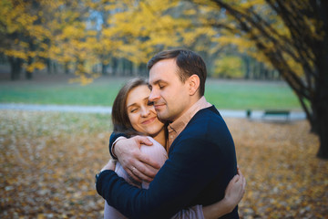Couple Hugging with Closed Eyes