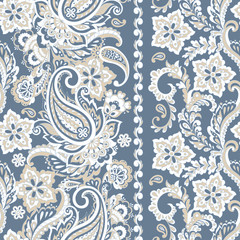 Fototapeta na wymiar Floral seamless paisley pattern