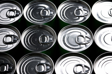 Cans close up