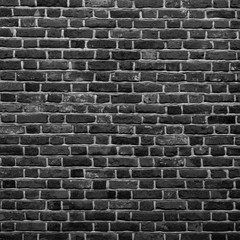 Old Grunge Black and White Brick Wall Background