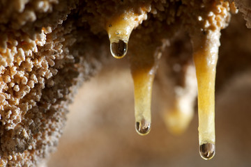 Stalactites close up