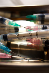 Syringes close up