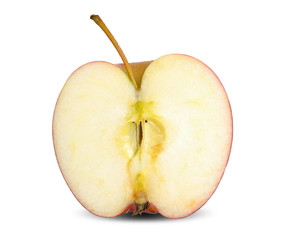 Half apple isolated on white clipping path