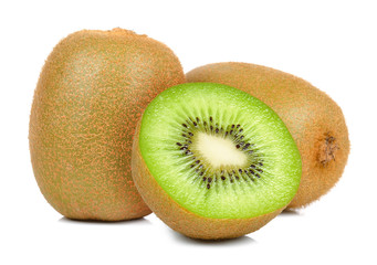 Kiwi fruit isolated on the white background