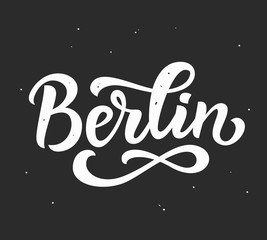 Berlin hand written lettering. Ink modern calligraphy