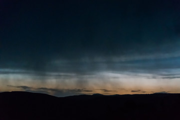 Rain clouds over the mountains