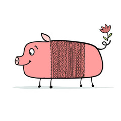 Cute piggy for your design
