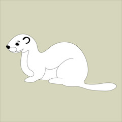   cartoon weasel vector illustration flat style