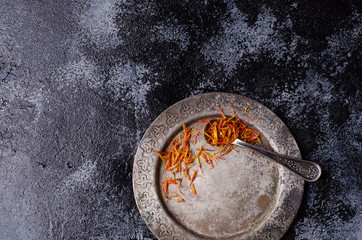 Traditional dry saffron spice