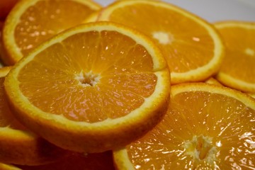 slices of orange closeup